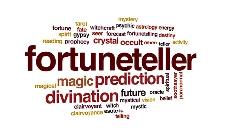 Fortuneteller animated word cloud, text design animation. Stock Footage 80311701