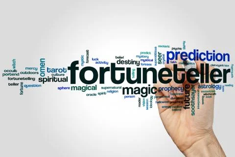 Fortuneteller word cloud Stock-Fotos