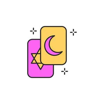 Fortunetelling cards icon. Element of magic icon for mobile concept and web apps Illustrazione stock