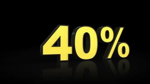 Forty 40 % percent 3D rendering Illustrazione stock