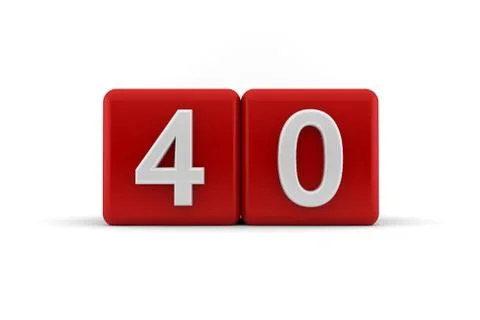 Forty on birthday cubes Stock Illustration