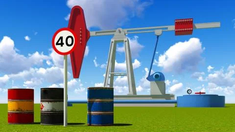 Forty dollars a barrel Stock Illustration