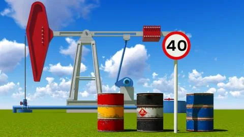 Forty dollars a barrel Stock-Illustration