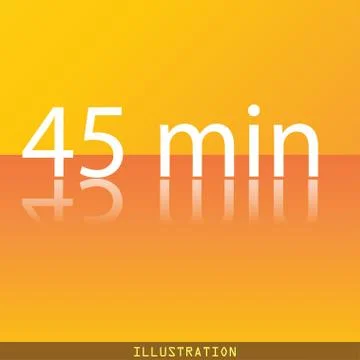 Forty-five icon symbol Flat modern web design with reflection and space for your Stock Illustration