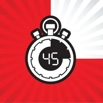 Forty five minute stop watch countdown Stock-Illustration