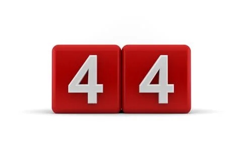 Forty-four on birthday cubes Stock Illustration
