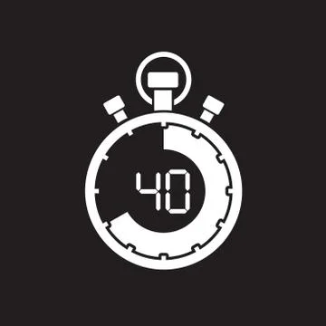 Forty minute stop watch countdown Illustrazione stock