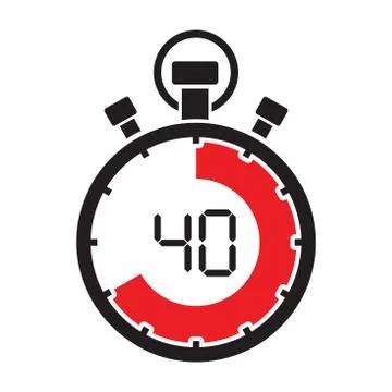Forty minute stop watch countdown Illustrazione stock