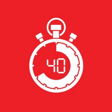 Forty minute stop watch countdown Illustrazione stock