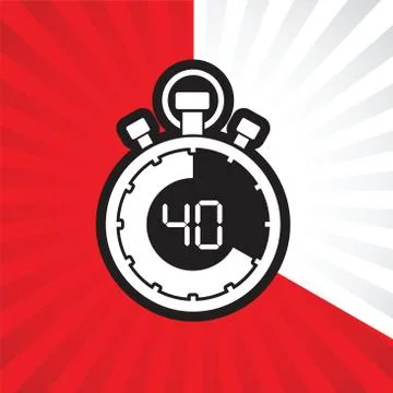 Forty minute stop watch countdown Stock Illustration