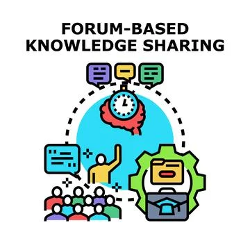 Forum based knowledge sharing and online communication Illustrazione stock