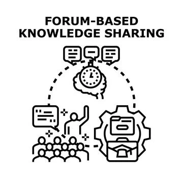 Forum based knowledge sharing and online communication Stockillustratie