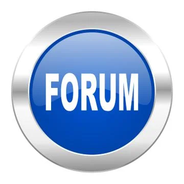 Forum blue circle chrome web icon isolated. Stock Illustration