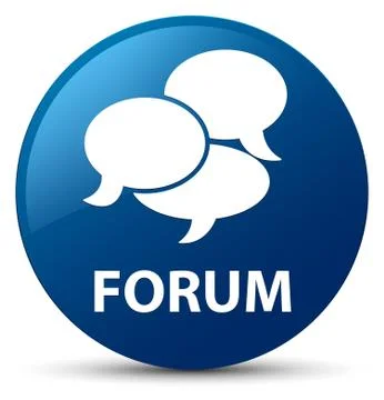Forum (comments icon) blue round button 스톡 일러스트