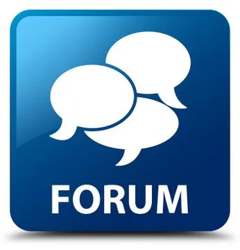Forum (comments icon) blue square button Stock Illustration