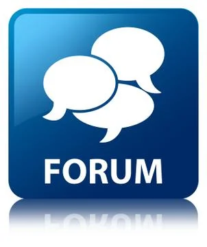 Forum (comments icon) blue square button 스톡 일러스트