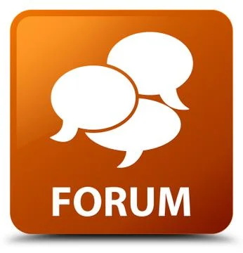 Forum (comments icon) brown square button 스톡 일러스트