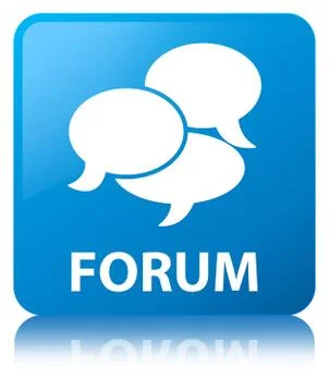 Forum (comments icon) cyan blue square button 스톡 일러스트