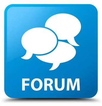 Forum (comments icon) cyan blue square button 스톡 일러스트