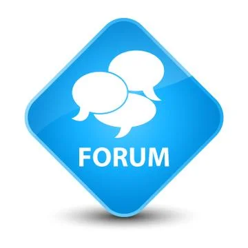 Forum (comments icon) elegant cyan blue diamond button Stock Illustration