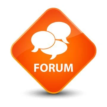 Forum (comments icon) elegant orange diamond button Stock Illustration