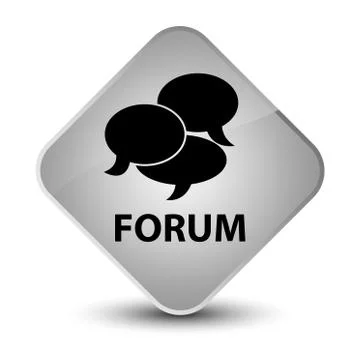 Forum (comments icon) elegant white diamond button Illustrazione stock