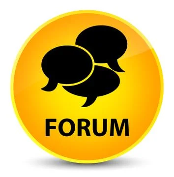 Forum (comments icon) elegant yellow round button 스톡 일러스트
