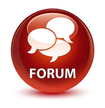 Forum (comments icon) glassy brown round button 스톡 일러스트