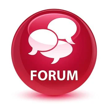 Forum (comments icon) glassy pink round button Illustrazione stock