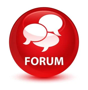 Forum (comments icon) glassy red round button 스톡 일러스트