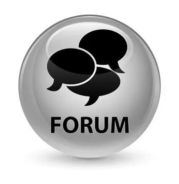 Forum (comments icon) glassy white round button Illustrazione stock