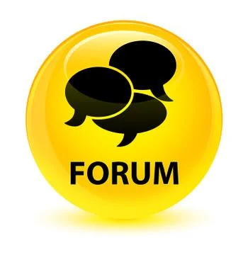 Forum (comments icon) glassy yellow round button Stock Illustration