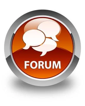 Forum (comments icon) glossy brown round button 스톡 일러스트