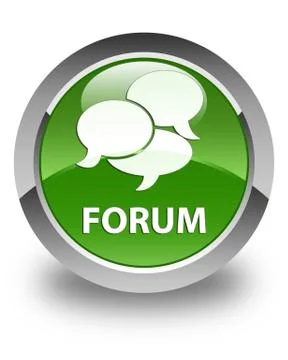 Forum (comments icon) glossy soft green round button 스톡 일러스트