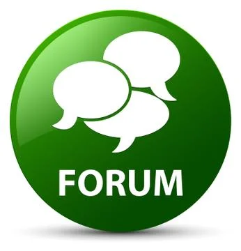 Forum (comments icon) green round button Stock Illustration