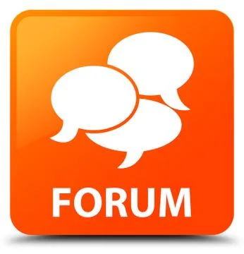Forum (comments icon) orange square button 스톡 일러스트