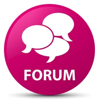 Forum (comments icon) pink round button Stock Illustration
