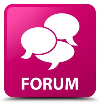 Forum (comments icon) pink square button Stock Illustration