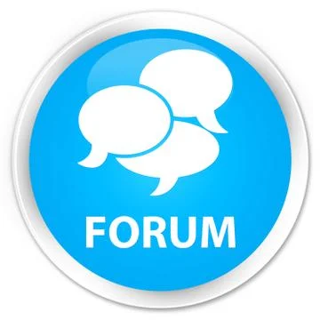 Forum (comments icon) premium cyan blue round button 스톡 일러스트