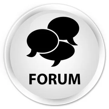 Forum (comments icon) premium white round button 스톡 일러스트