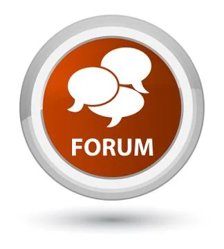 Forum (comments icon) prime brown round button 스톡 일러스트