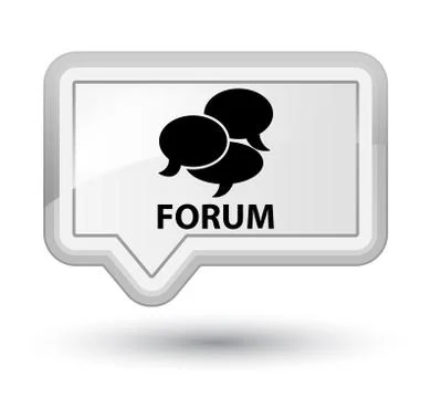 Forum (comments icon) prime white banner button Stock Illustration