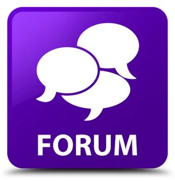 Forum (comments icon) purple square button 스톡 일러스트