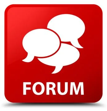 Forum (comments icon) red square button 스톡 일러스트