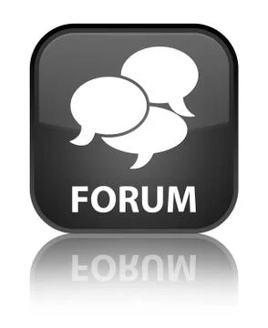 Forum (comments icon) special black square button 스톡 일러스트
