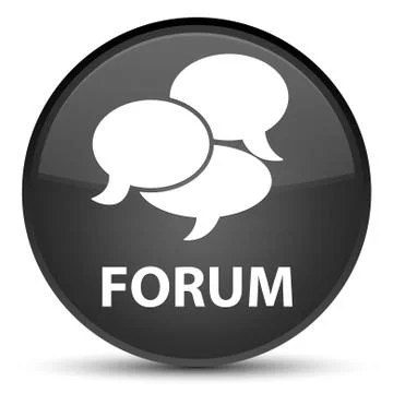 Forum (comments icon) special black round button Stock Illustration