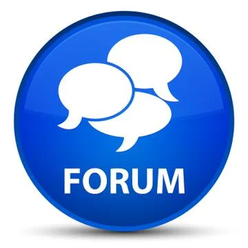 Forum (comments icon) special blue round button 스톡 일러스트