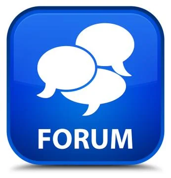 Forum (comments icon) special blue square button Illustrazione stock