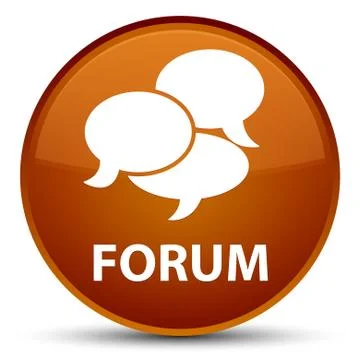 Forum (comments icon) special brown round button Stock Illustration