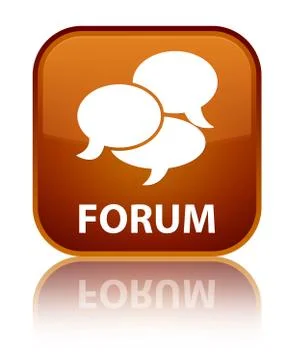 Forum (comments icon) special brown square button 스톡 일러스트